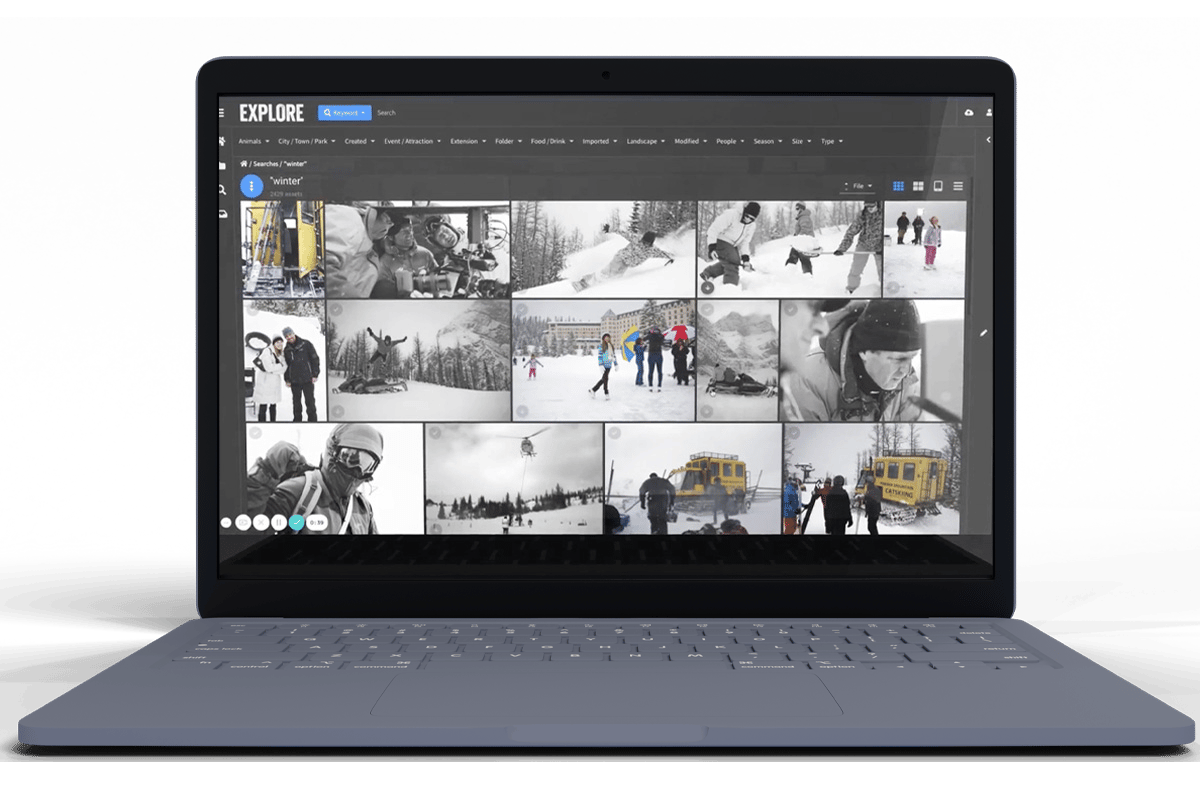 Demo der NetX-Software für das Digital Asset Management (DAM) mit Darstellung von DAM-Workflows, der Organisation von Metadaten und der intelligenten Suche