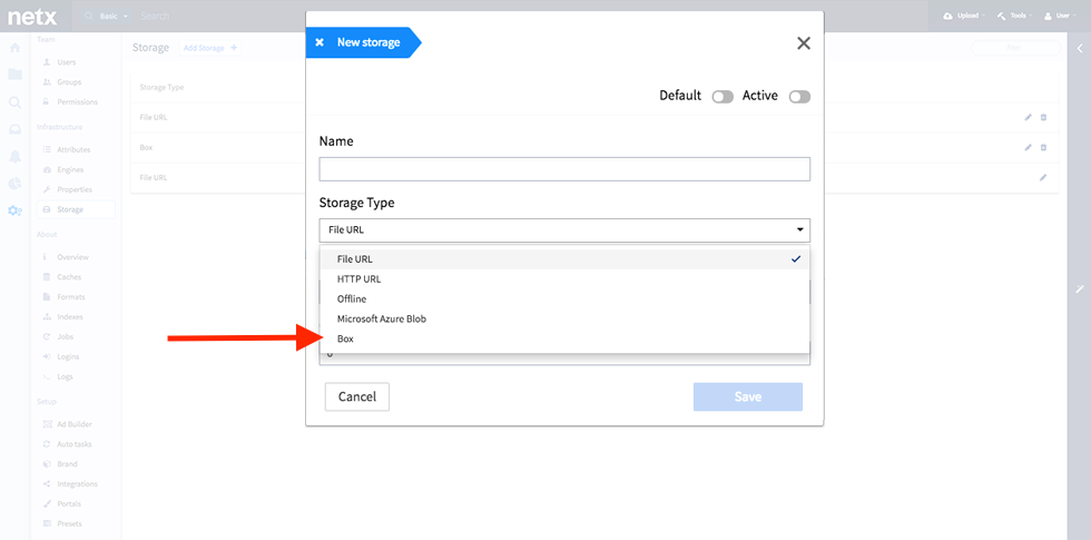 NetX-Box-DAM-Storage-01_Setup_dropdown